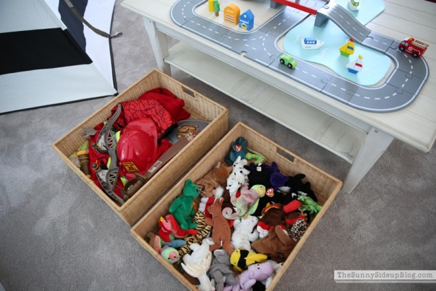 toys in bins