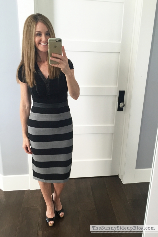 banana republic striped skirt