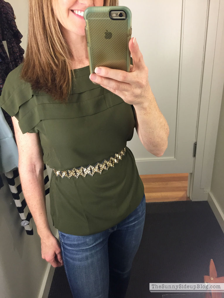 banana-republic-olive-green-blouse