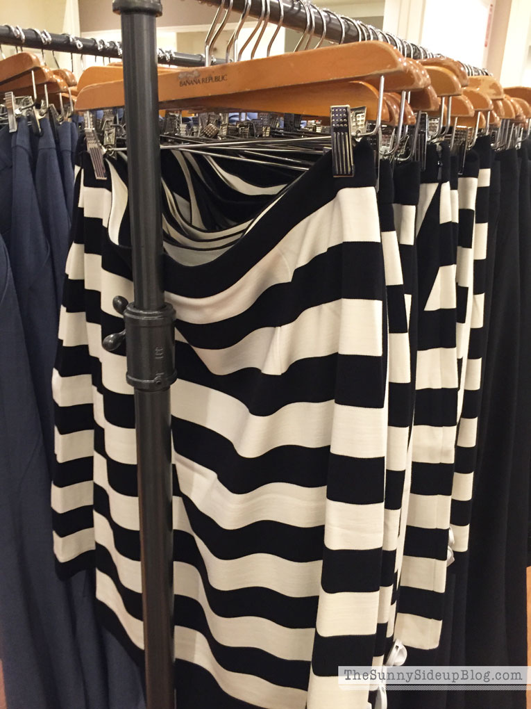 black-and-white-striped-skirt