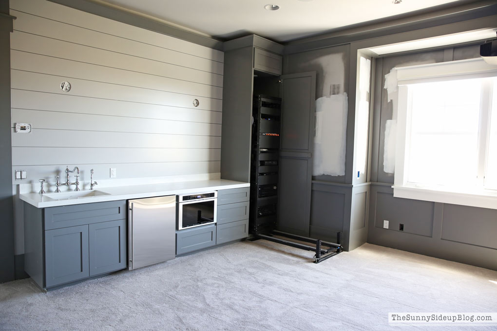 shiplap-wall-grey-cabinets-thermador-appliances