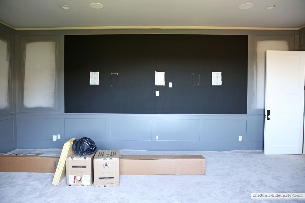 Theatre Room/Grey Built-ins/Shiplap