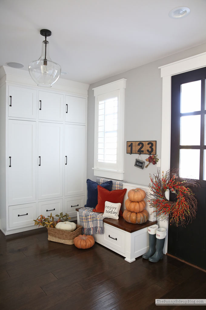 Fall Mudroom Decor (Sunny Side Up)