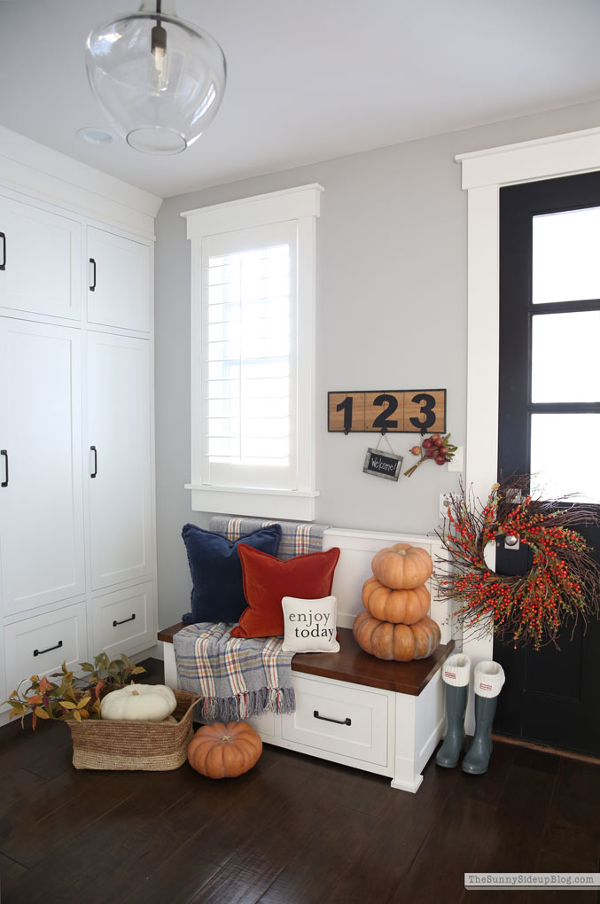 Fall Mudroom Decor (Sunny Side Up)