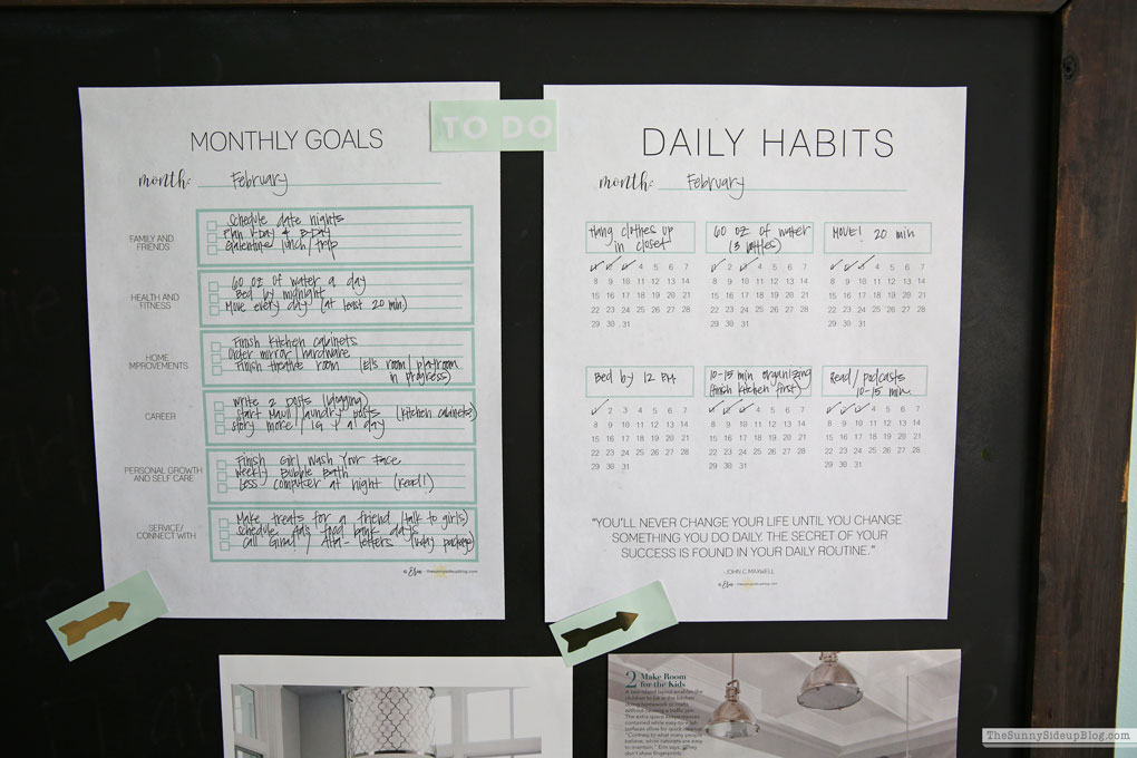 Visual goal and to-do list board (Sunny Side Up)