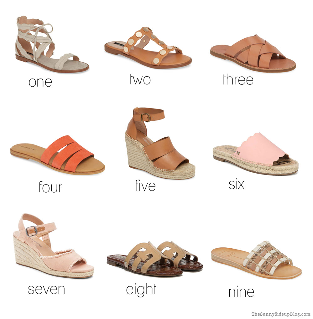 Favorite Sandals (9 under 90!) Sunny Side Up