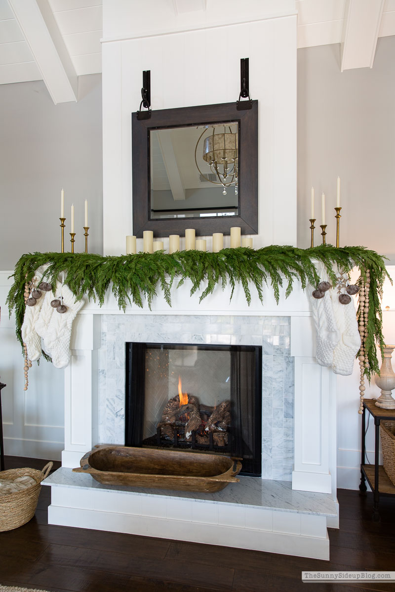 How to attach garland to a fireplace mantel (Sunny Side Up)