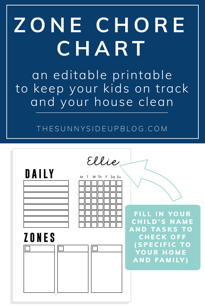 Zone Chore Chart (Sunny Side Up)