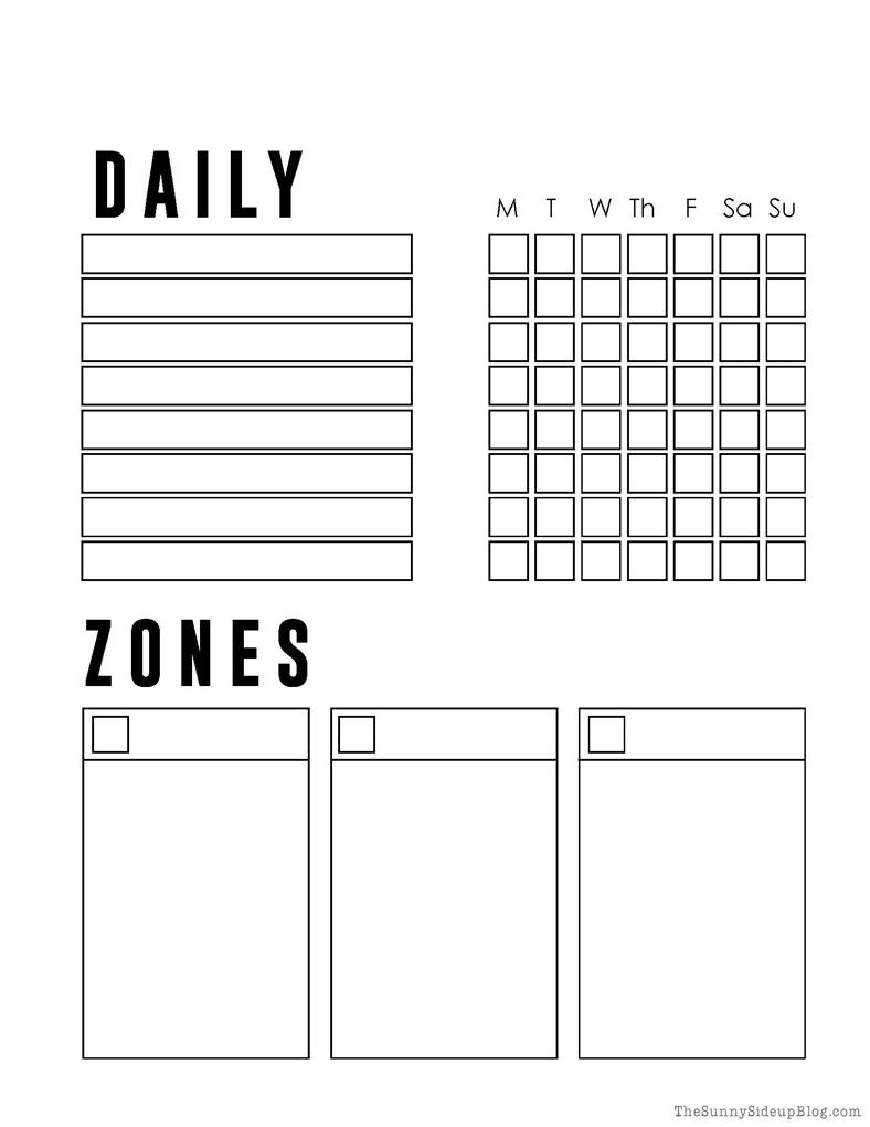 Zone Chore Chart (Sunny Side Up)