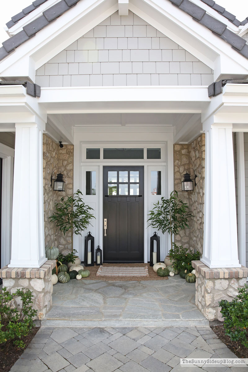 Green and White Fall Porch (Sunny Side Up)