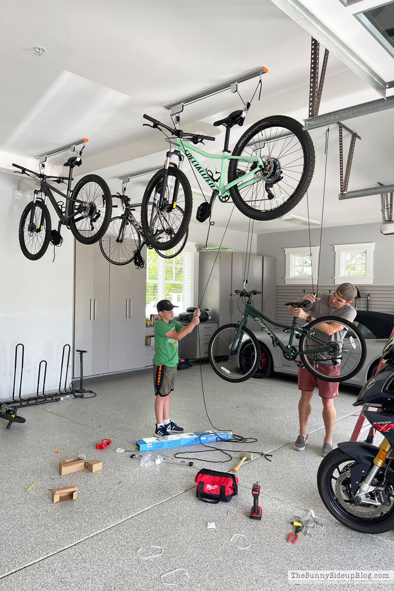 Hanging Bike Garage Organization (Sunny Side Up)