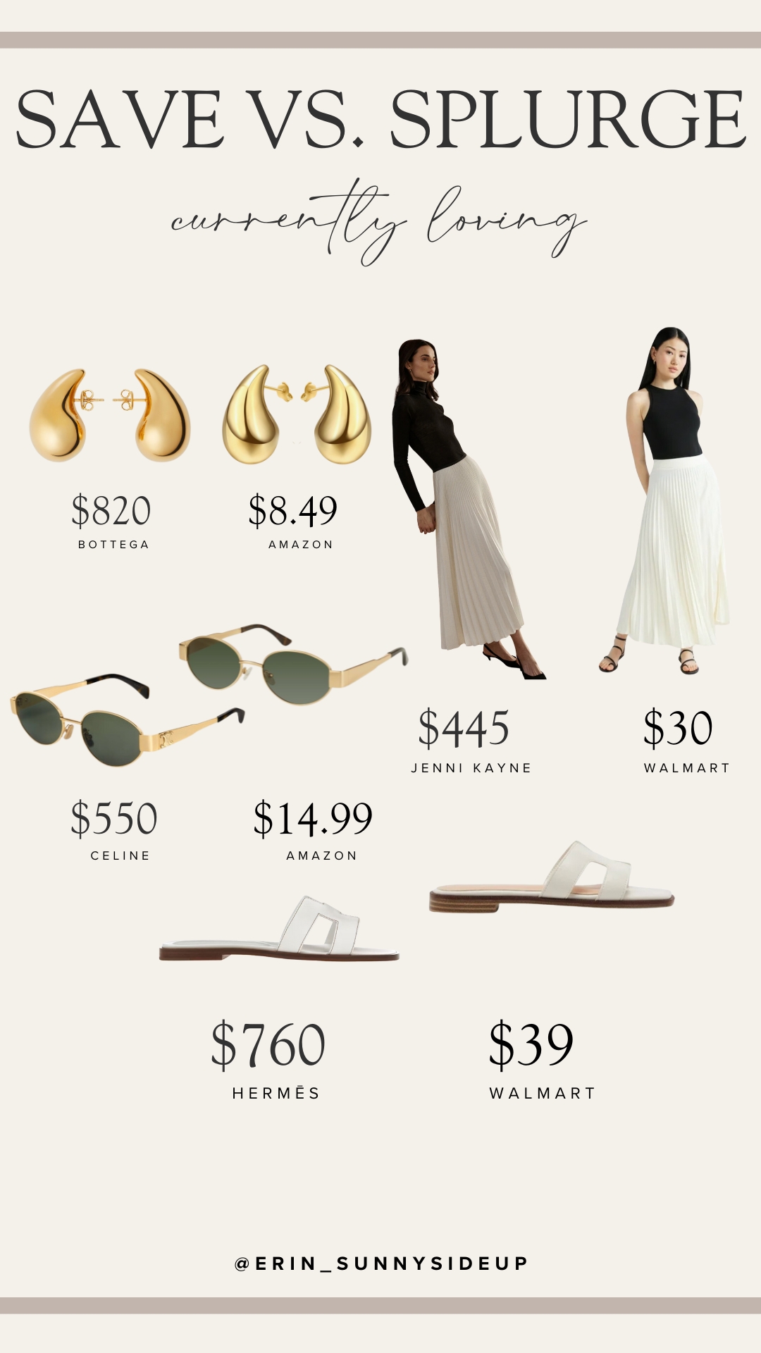 Save Vs. Splurge (Sunny Side Up Blog)